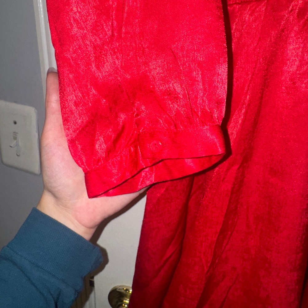 Zara Vibrant Red Satin Romper - Picture 6 of 7